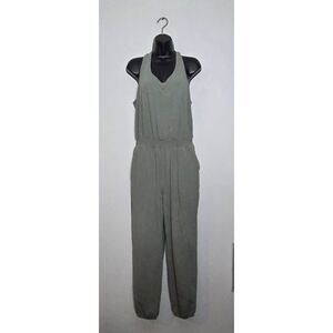 Aerie Everyday Track Jumpsuit Size Medium Green Sleeveless